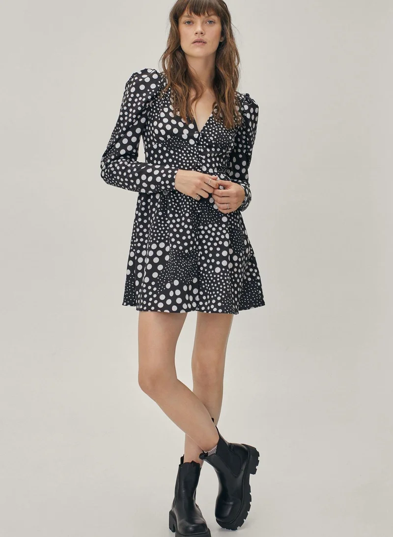 NASTY GAL Polka Dot Mini Dress