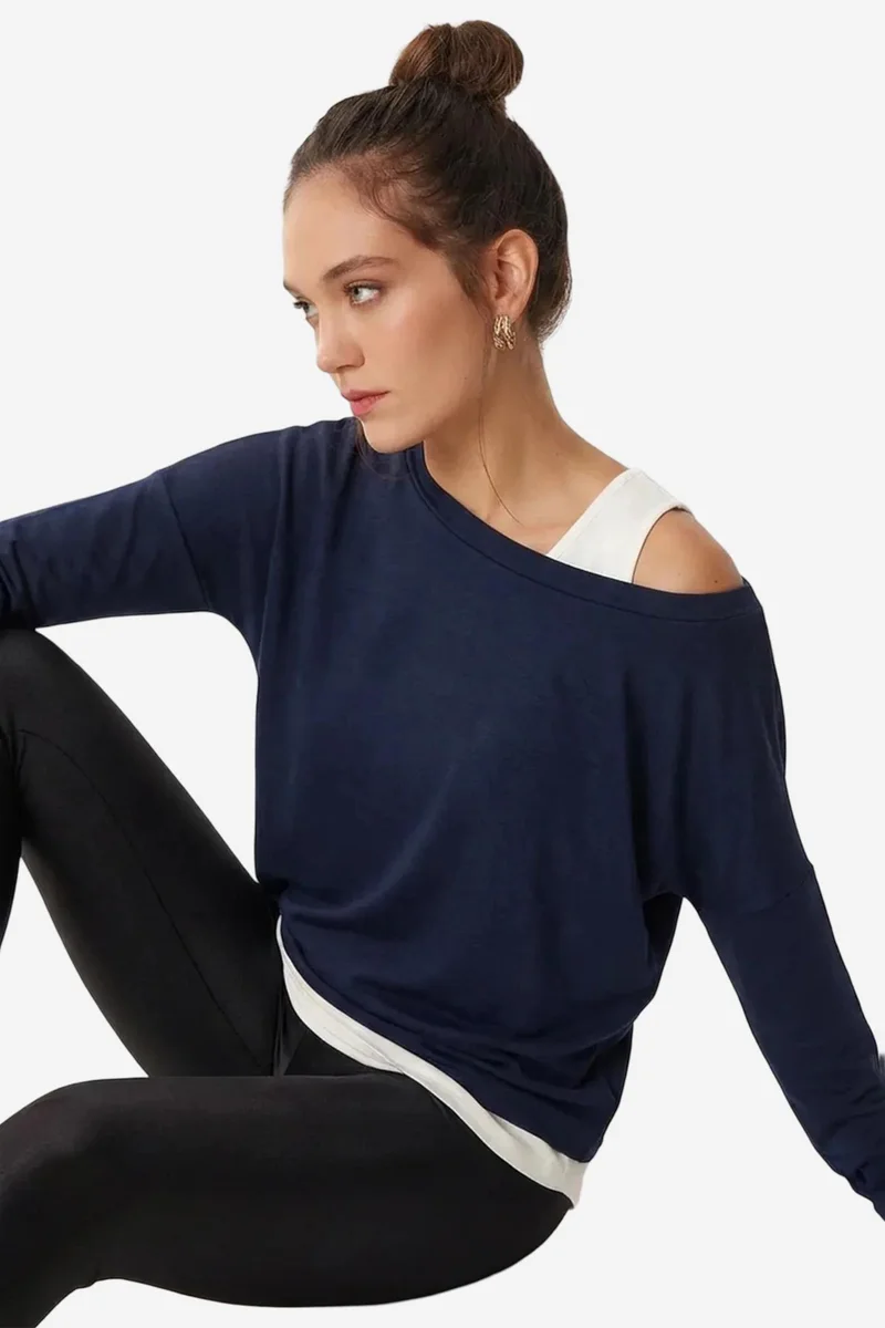 هابينس اسطنبول ISTANBUL Boat Neck Long Sleeve Blouse