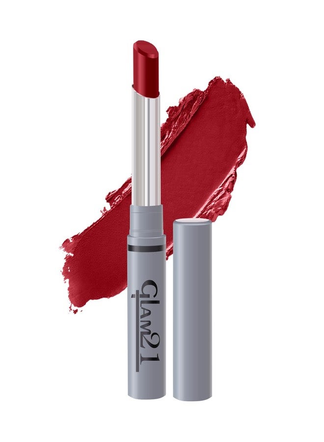 Glam 21 Long Lasting Non-Transfer Lipstick|Creamy Matte Formula | Smudge-Free | HD-Colored lips - 2gm|Lusty Red-14 - Image 1