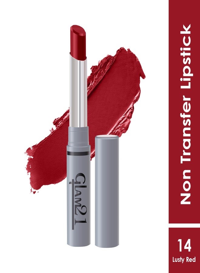 Glam 21 Long Lasting Non-Transfer Lipstick|Creamy Matte Formula | Smudge-Free | HD-Colored lips - 2gm|Lusty Red-14 - Image 2