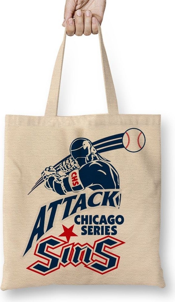 Baskı Dükkanı Print Shop Attack Chicago Series Sins Logo Tote Bag Long Handle