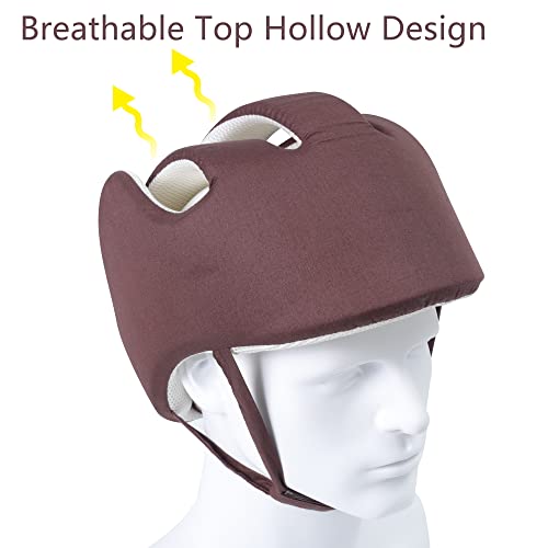 Cepairng Thick Protection Helmet for Elderly Youth Kids Adults,Head Protection for Elderly Falls,Soft Helmet for Epilepsy Seizures Prevent Head Injuries,Safety Bump Cap,for Home Gardening (Coffee Mesh Inner) - Image 3