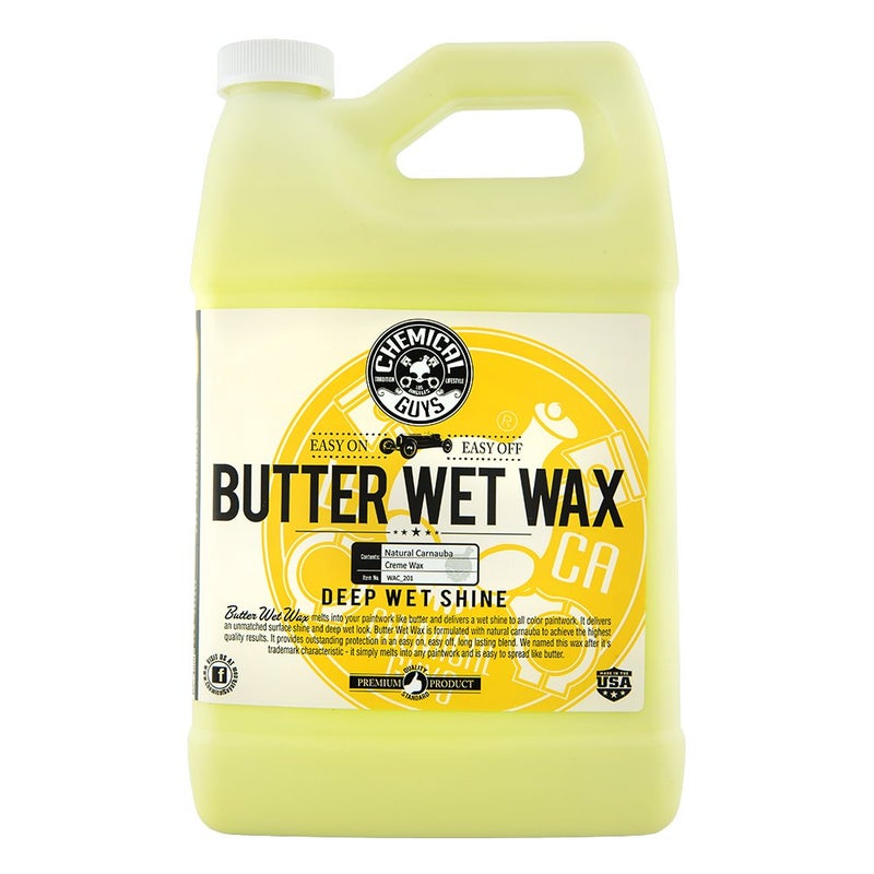 Chemical Guys WAC_201 Butter Wet Wax, Deep Wet Shine for Cars, Trucks, SUVs, RVs & More, 128 fl oz (1 Gallon) Banana Scent - Image 1
