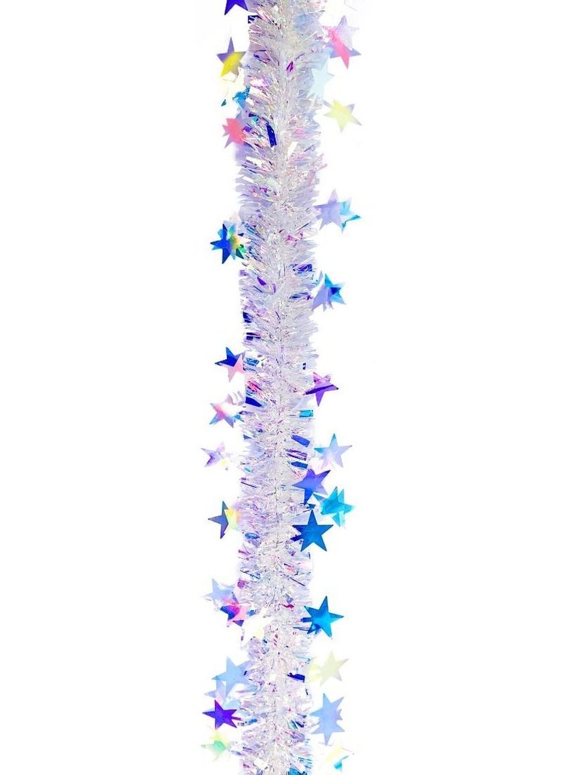 Deluxe Tinsel Garland w/Stars 200cmx7cm