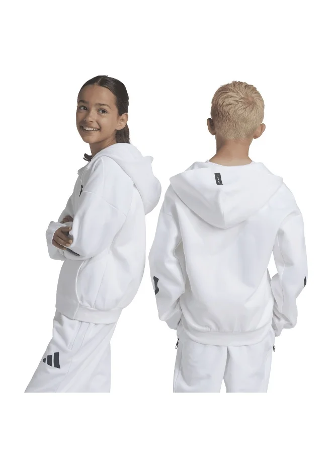 Adidas J Z.N.E.Fz White Training Track Tops For Kids Unisex 128
