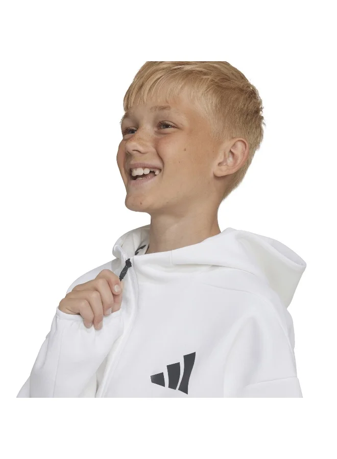 Adidas J Z.N.E.Fz White Training Track Tops For Kids Unisex 128