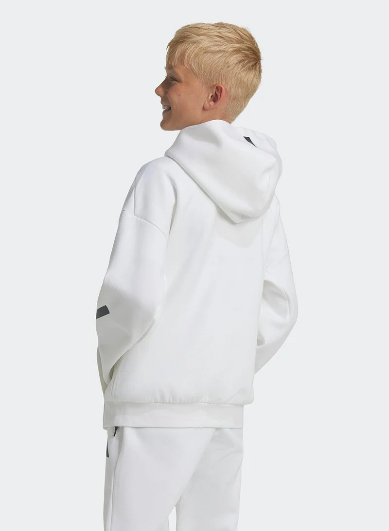 Adidas J Z.N.E.Fz White Training Track Tops For Kids Unisex 128