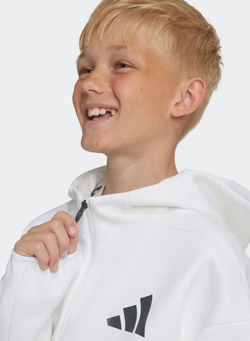 Adidas J Z.N.E.Fz White Training Track Tops For Kids Unisex 128