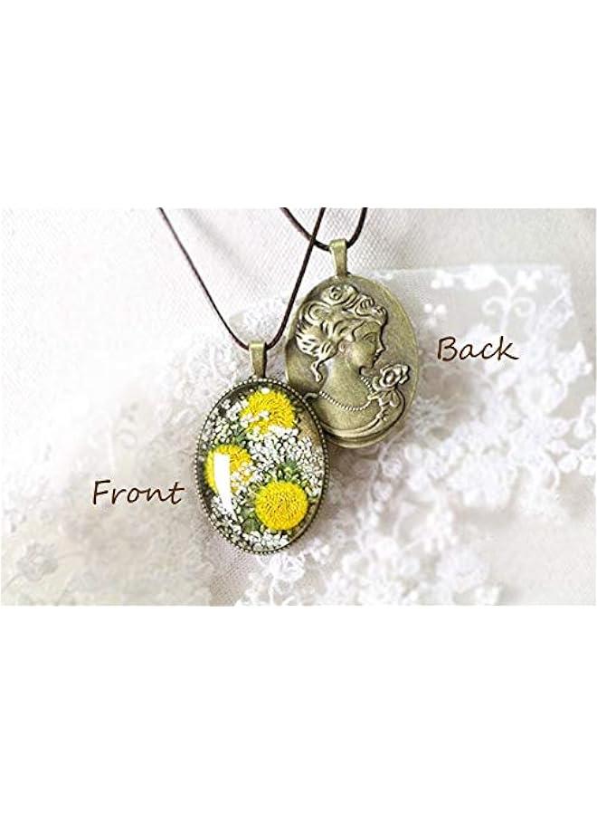 عربست قلادة عقدة زهرية صنعت يدويًا من زهرة حقيقية معصمة / زهرة البنفسج / الجيرانيوم / نسيم الصباح / الجريب فروت / الدندليون / الوردة، قلادة راتنج - Image 2