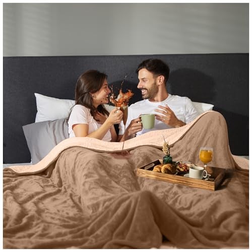 Sacred Weapon Splash Blanket – Plush Deluxe Mattress Protector – VIP Waterproof Fleece Blanket – Boonger Blanket with Moisture Barrier, Stain Proof & Washable – Queen/King Size Beige 80"x80" - Image 1