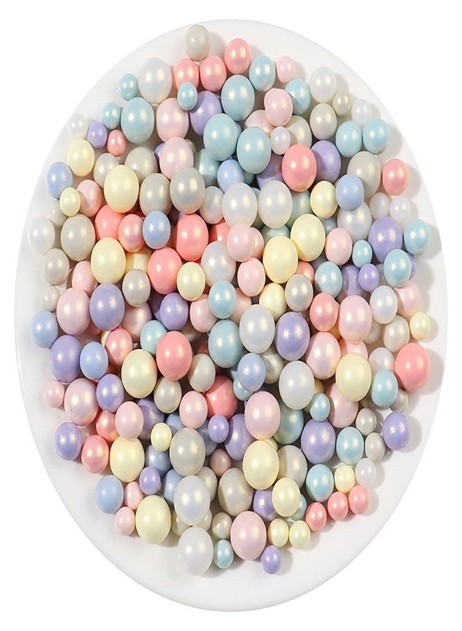 nanaxagly 200Pcs ABS Colorful Acrylic Round Beads, 6/8/10 mm Multicolor No Hole Acrylic Faux Pearl Beads, for Vase Home Party Wedding Decor Fillers Decorations Jewelry Making Nail DIY Crafts (Mixed Color) - Image 1
