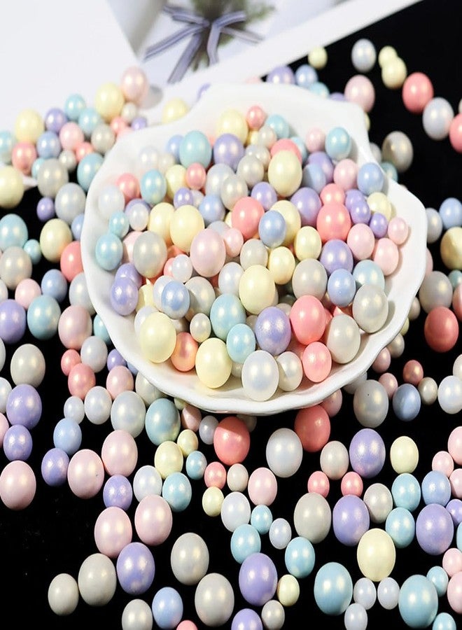 nanaxagly 200Pcs ABS Colorful Acrylic Round Beads, 6/8/10 mm Multicolor No Hole Acrylic Faux Pearl Beads, for Vase Home Party Wedding Decor Fillers Decorations Jewelry Making Nail DIY Crafts (Mixed Color) - Image 3