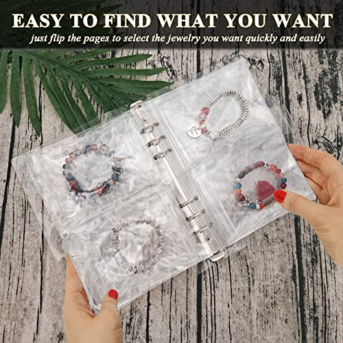 LingLingo Earring Organizer Travel Jewelry Case Container Transparent Jewelry Storage Book Bag for Ring, Necklace, Bracelets, Stud (48 Grids + 48 Large Thicken PVC Zipper Bags) - Image 2