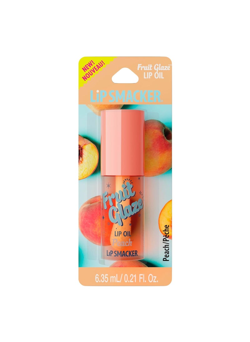 Lip Smacker Lip Smacker Fruit Glaze Lip Oil UltraHydrating  Moisturizing with HighShine Finish Plush Applicator for Effortless Glide Delicious NonSticky Flavor  Peach 
