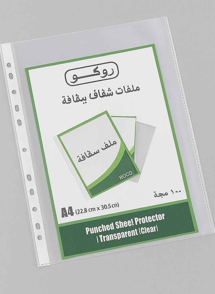 ROCO A4 Sheet Protector Topload Opening – 100 Pcs Clear Punched File Pockets - Image 3