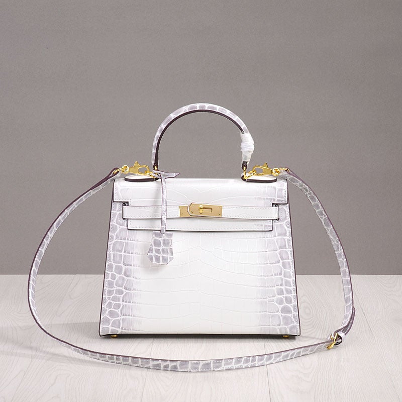 New Style Leather Bag Fashion Cowhide Women'S Bag Platinum Portable Crossbody Shoulder Bag Kelly Crocodile Pattern - Image 1