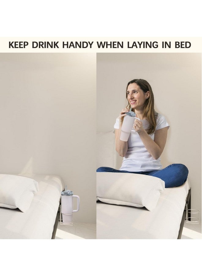 KOXHERO Cup Holder for Bed (Diameter: 3.3IN) Drink Holder Water Bottle/Glass Organizer for Wood Dorm Room Bunk Bed Crib, Metal Toddle Bed,Loft Bedside, Headbed, Car,Office Desk Partition - Image 3