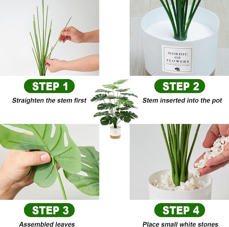 Guheake Set product combo compatible 26" Fake Plants Large, Tropical Palm Tree Artificial Monstera Faux Plant Tree with Pot for Home Office Living Room Decor Indoor Batch uniform stable quality - Image 3