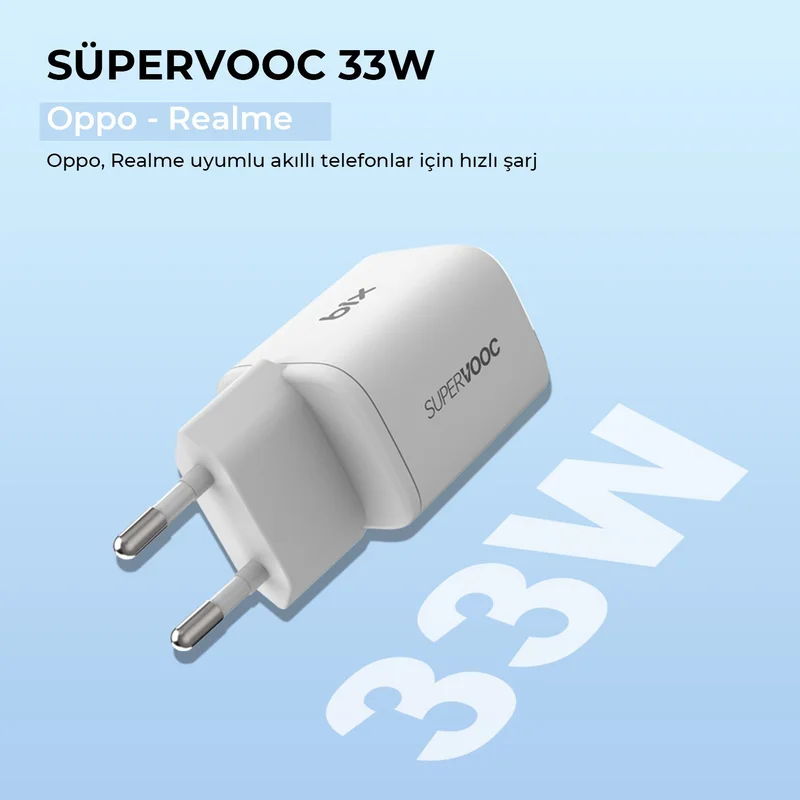 Bix - Invalid brand SV35 Gan 33W USB-A SuperVOOC 2.0 + 35W PD Type-C Input Dual Port, Oppo Reno 7/6/X3/Find X5/Find N/K10 Pro/A96, Realme GT/GT2/GT NEO/Q3/Q5 Compatible with Samsung and More