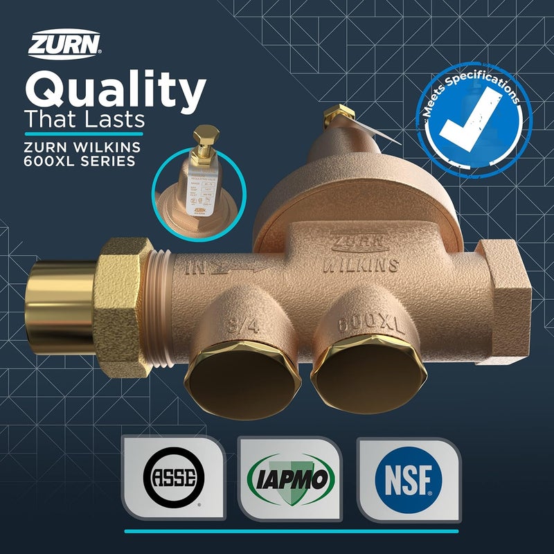 Zurn صمام تقليل ضغط المياه زورن 1-600XL ويلكنز 1" خالي من الرصاص - Image 5