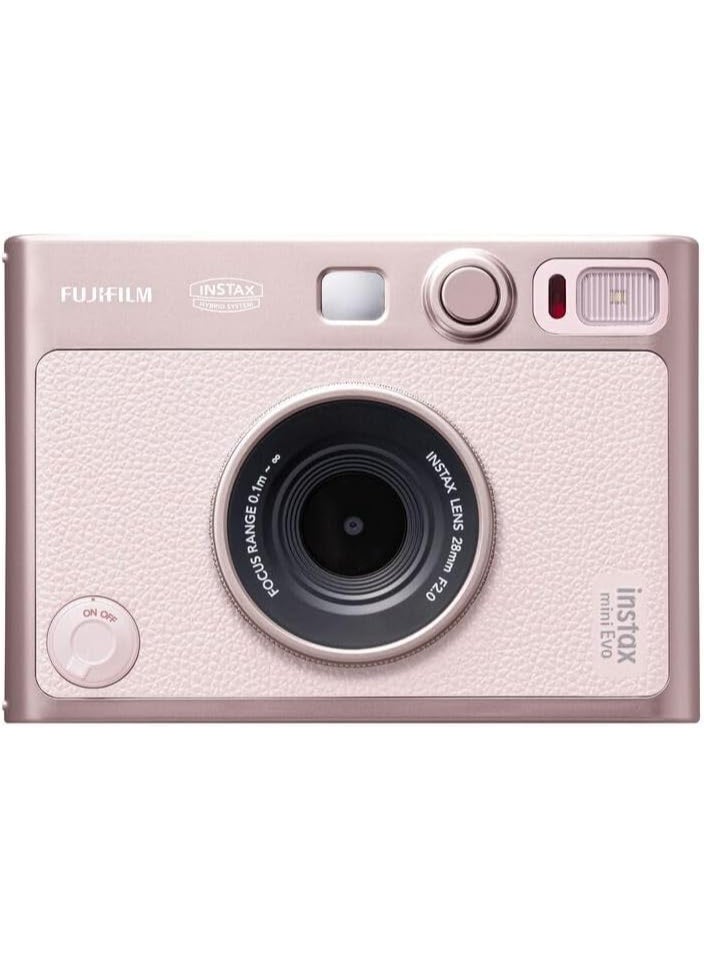 Instax Fujifilm INSTAX Mini Evo Hybrid Instant Camera & Photo Printer Gentle Rose – 2.7 Inch LCD, Digital Preview, Bluetooth, 10 Lens & Film Effects, Uses INSTAX Mini Film - Image 1