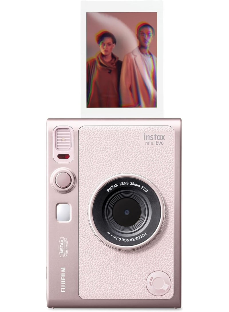 Instax Fujifilm INSTAX Mini Evo Hybrid Instant Camera & Photo Printer Gentle Rose – 2.7 Inch LCD, Digital Preview, Bluetooth, 10 Lens & Film Effects, Uses INSTAX Mini Film - Image 3