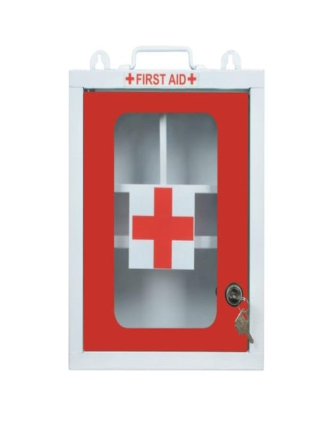 SPYLOCK Large Metal First Aid Box - Wall Mountable Emergency Medical Kit with Multi-Partition Storage, Transparent Acrylic Front, Rust-Resistant GI Sheet, Red Color, Handle Carry Design - Image 3