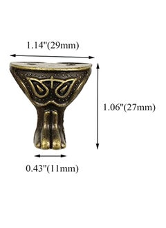 واي آند دي 4pcs Antique Box Legs Feet Corner Protector KASTWAVE Metal Jewelry Gift Vintage Storage for Chest Case Furniture (1.14'' x 1.06'')  - Image 3