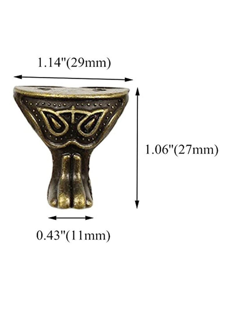 واي آند دي 4pcs Antique Box Legs Feet Corner Protector KASTWAVE Metal Jewelry Gift Vintage Storage for Chest Case Furniture (1.14'' x 1.06'')  - Image 3
