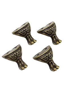 واي آند دي 4pcs Antique Box Legs Feet Corner Protector KASTWAVE Metal Jewelry Gift Vintage Storage for Chest Case Furniture (1.14'' x 1.06'')  - Image 1