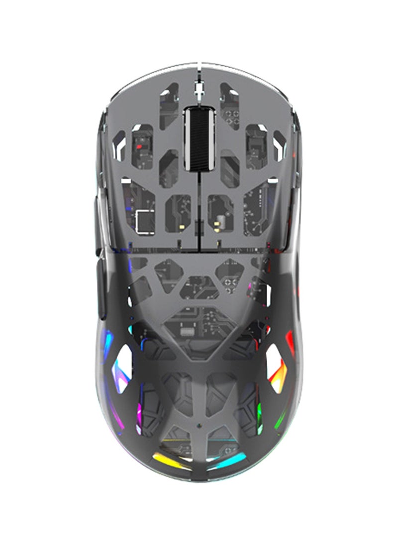UCHUANG - Wireless Gaming Mouse ,Tri-Mode PC Gaming Mice 2.4G/Bluetooth/Wired,Noiseless Mouse RGB Backlit,Transparent Shell, Multimedia Side Keys,5-Speed DPI (1200-3600),for Win/MAC,Grey - Image 1