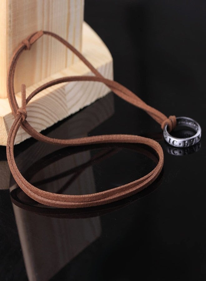 Youu UoYu 3 pcs Uncharted Drake Ring Necklace Unisex Multilayer Leather Adjustable Bracelet Cuff Wrap Multicolor Rope Wristband - Image 4