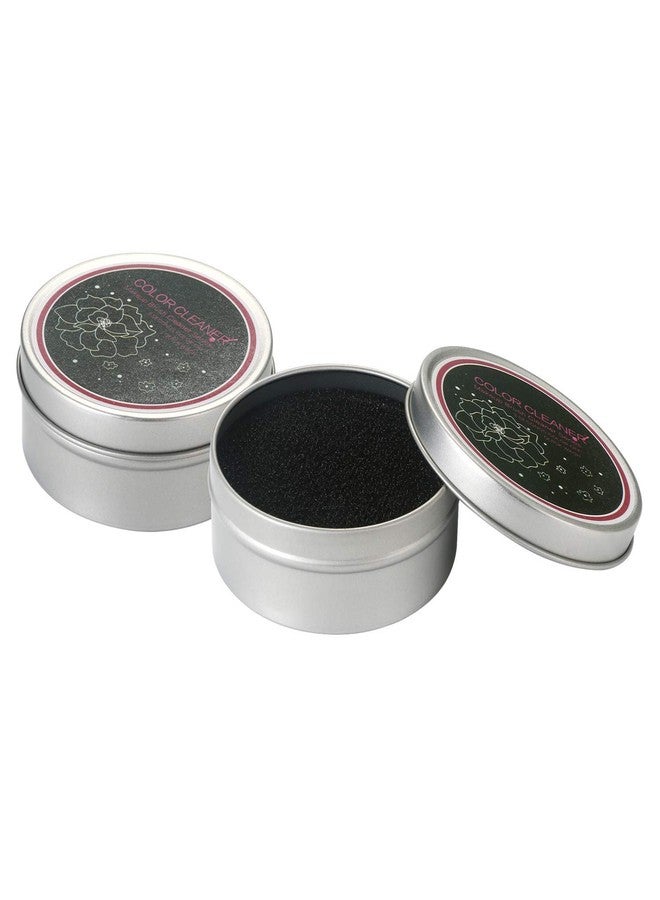Vtrem 2 Pack Color Removal Sponge Portable Makeup Brush Clean Sponge Box Activated Carbon Dry Cleaning Tool Easily Remove Eye Shadow or Blush Color from Makeup Brushes and Switch to Next Color - Image 1