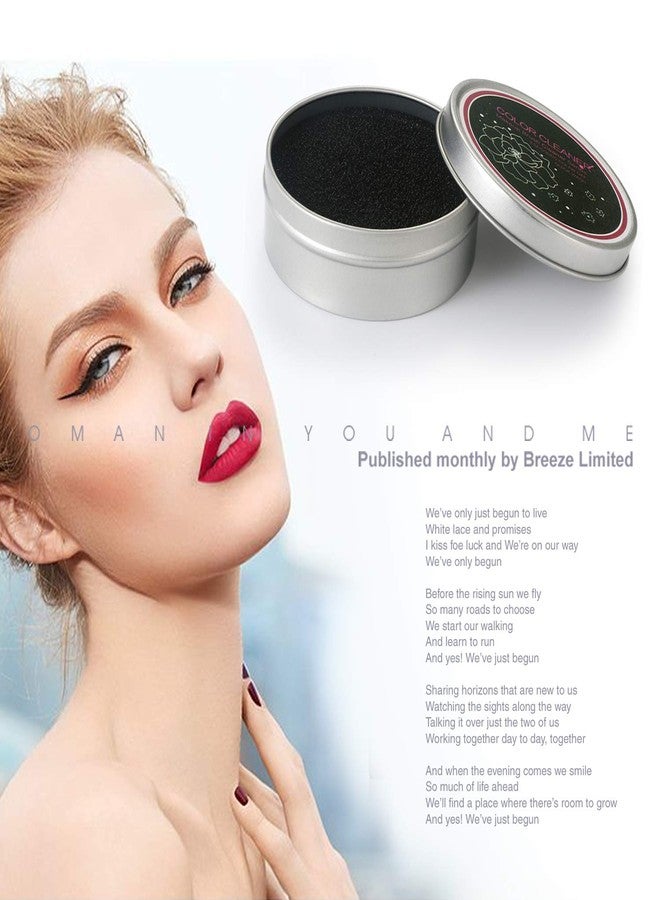 Vtrem 2 Pack Color Removal Sponge Portable Makeup Brush Clean Sponge Box Activated Carbon Dry Cleaning Tool Easily Remove Eye Shadow or Blush Color from Makeup Brushes and Switch to Next Color - Image 4