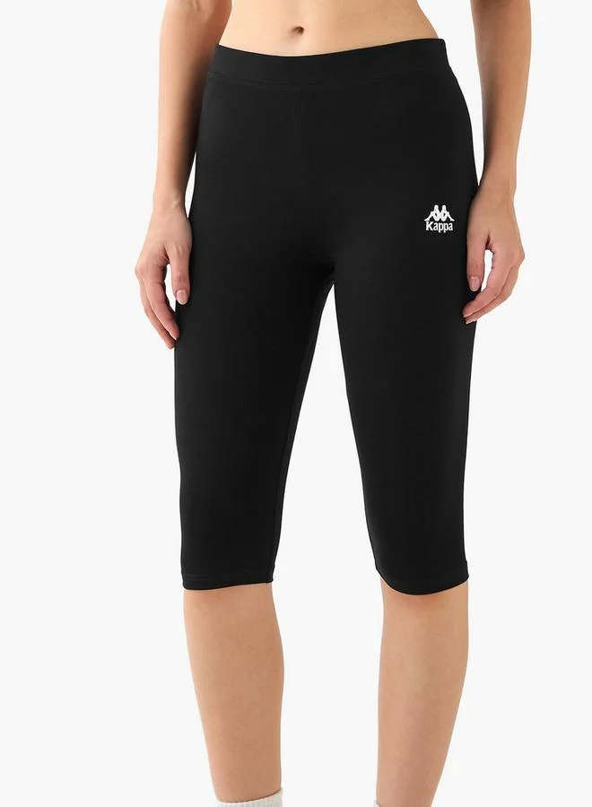 Kappa Kappa Pack of 2 Elasticated Knee Length Leggings with Logo Design