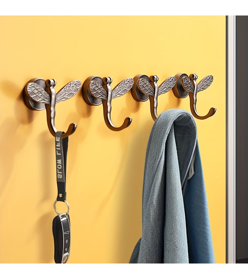 Creative Dragonfly Clothes Hook Golden No Drill Wall Organizer For Entryway - Image 5