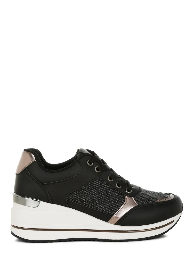 London Rag Women's Faux Leather & Mesh Sneakers In Black