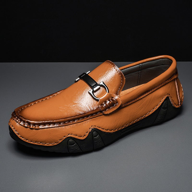 2025 Four Seasons Low-Top Octopus Bean Shoes Cowhide Plus Size Thick-Soled Lightweight Casual Men'S Shoes With Leg Vintage All-Match - Image 2