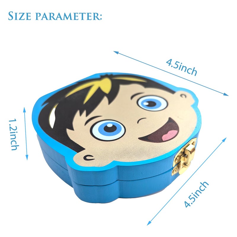 PAMBO Baby Tooth Fairy Box, First Tooth Keepsake Box for Kids - Wooden Tooth Holder & Storage Gift Box for Boys - Image 4