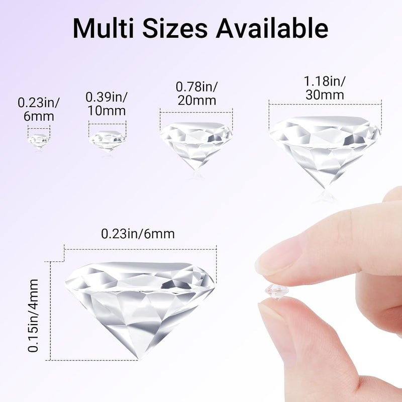 SUREAM Vase Fillers Crystals, 4500 Pieces No Holes Faux Acrylic Clear Ice Rock Diamonds, Treasure Gems for Party Table Scatter, Wedding, Arts, Crafts, Birthday and Christmas Decoration (6mm/0.24Inch) - Image 2