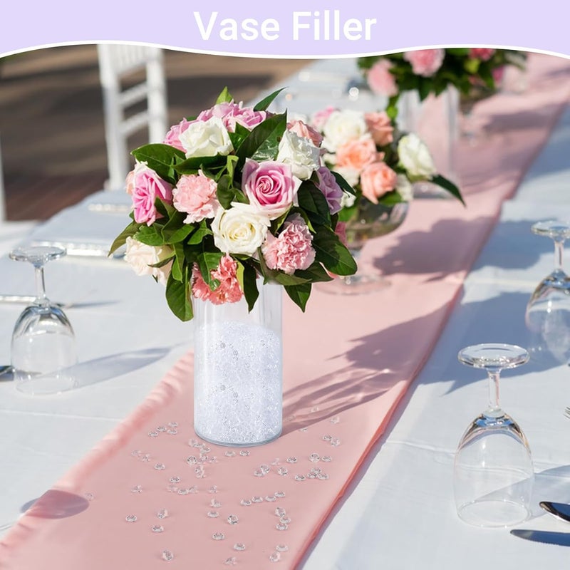 SUREAM Vase Fillers Crystals, 4500 Pieces No Holes Faux Acrylic Clear Ice Rock Diamonds, Treasure Gems for Party Table Scatter, Wedding, Arts, Crafts, Birthday and Christmas Decoration (6mm/0.24Inch) - Image 4