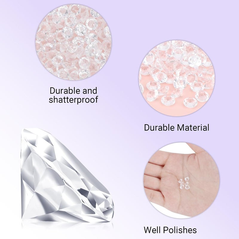 SUREAM Vase Fillers Crystals, 4500 Pieces No Holes Faux Acrylic Clear Ice Rock Diamonds, Treasure Gems for Party Table Scatter, Wedding, Arts, Crafts, Birthday and Christmas Decoration (6mm/0.24Inch) - Image 3
