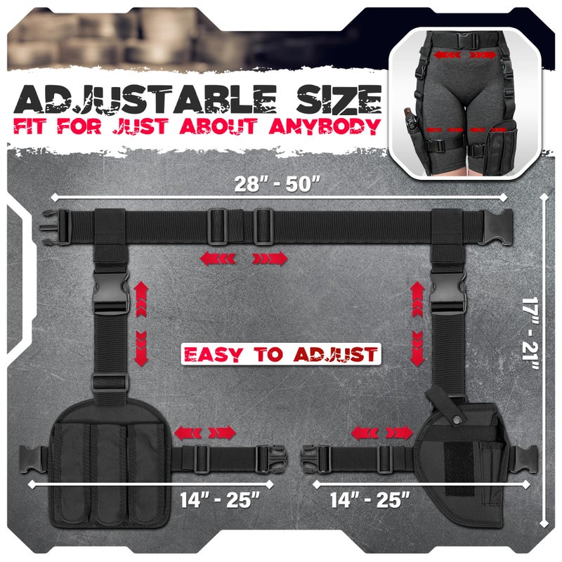 Zadin Black Widow Costume Accessories, Lara C. Holster Belt Outfit,Rider Leg Holster Strap, Tomb Swat Cop Accessories For Women - Image 2