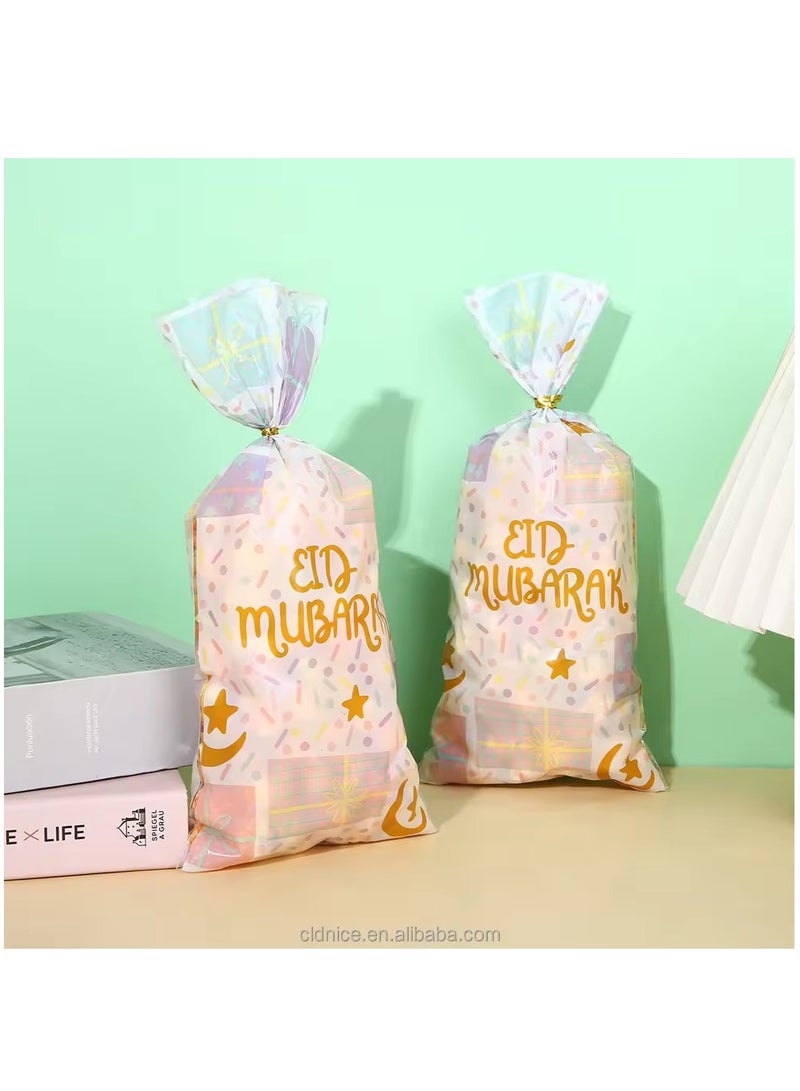 50Pcs Muslim Eid Mubarak Candy Snack Treat Bag Gift Biscuit Cookie Opp Plastic Bags - Image 2