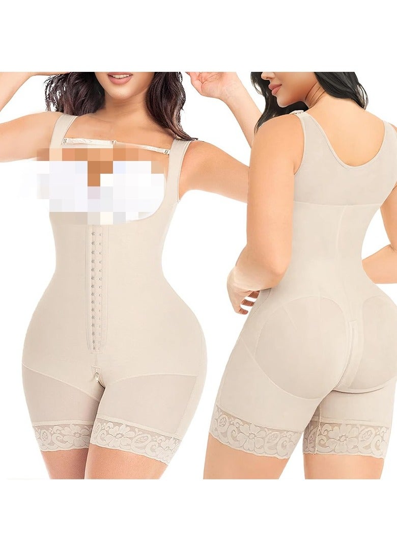 بودي سوت تنحيف الجسم من قماش شبكي مطاطي ودانتيل مع حمالات بأزرار وحمالات تضييق. - Image 1