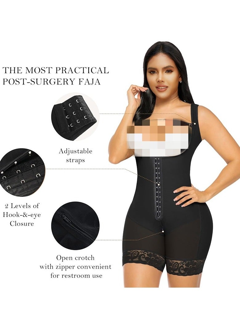 بودي سوت تنحيف الجسم من قماش شبكي مطاطي ودانتيل مع حمالات بأزرار وحمالات تضييق. - Image 2