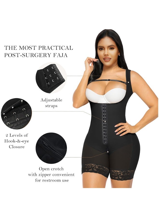 بودي سوت تنحيف الجسم من قماش شبكي مطاطي ودانتيل مع حمالات بأزرار وحمالات تضييق. - Image 3