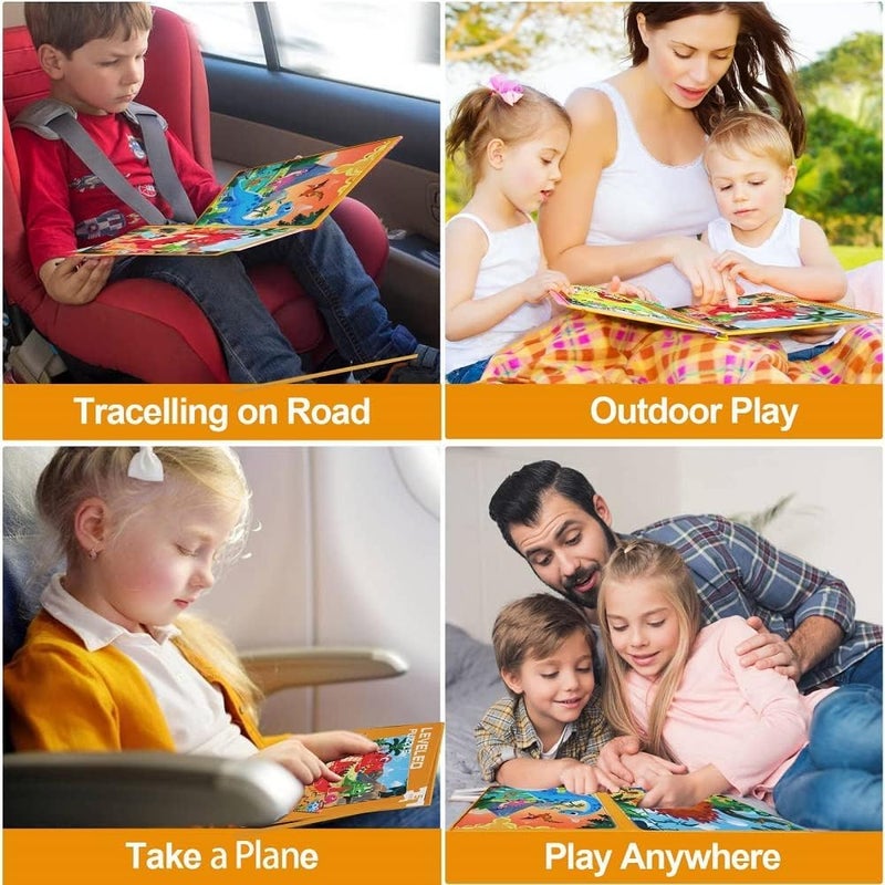 Excefore Magnetic Puzzles for Kids Ages 3-7, Dinosaur Themed Magnetic Travel Puzzles Toys, 3 Styles Dinosaur Wooden Jigsaw Puzzle Toys, Travel Games and Travel Toys, for Boys and Girls - Image 5