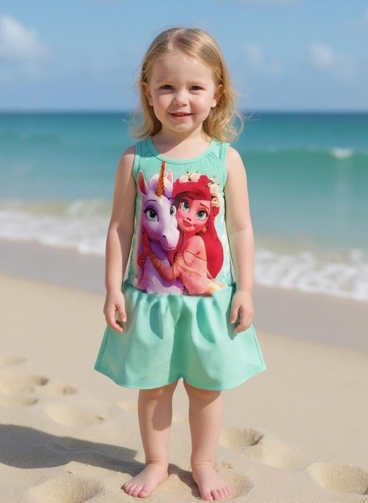 مايوه بناتي بدلة  مقاس سنتين ضد المياه - Image 2