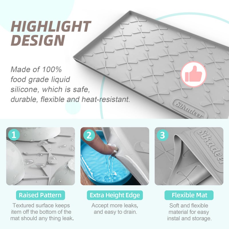 Sika deer Sikadeer Under Sink Mat 22"" X 22""  Silicone Shelf Kitchen Cabinet Liner With Raised Lips  Durable Sink Protector For Kitchen Organizers And Storage  Waterproof Boot Trays For Entryway Dog Food Mats - Image 4